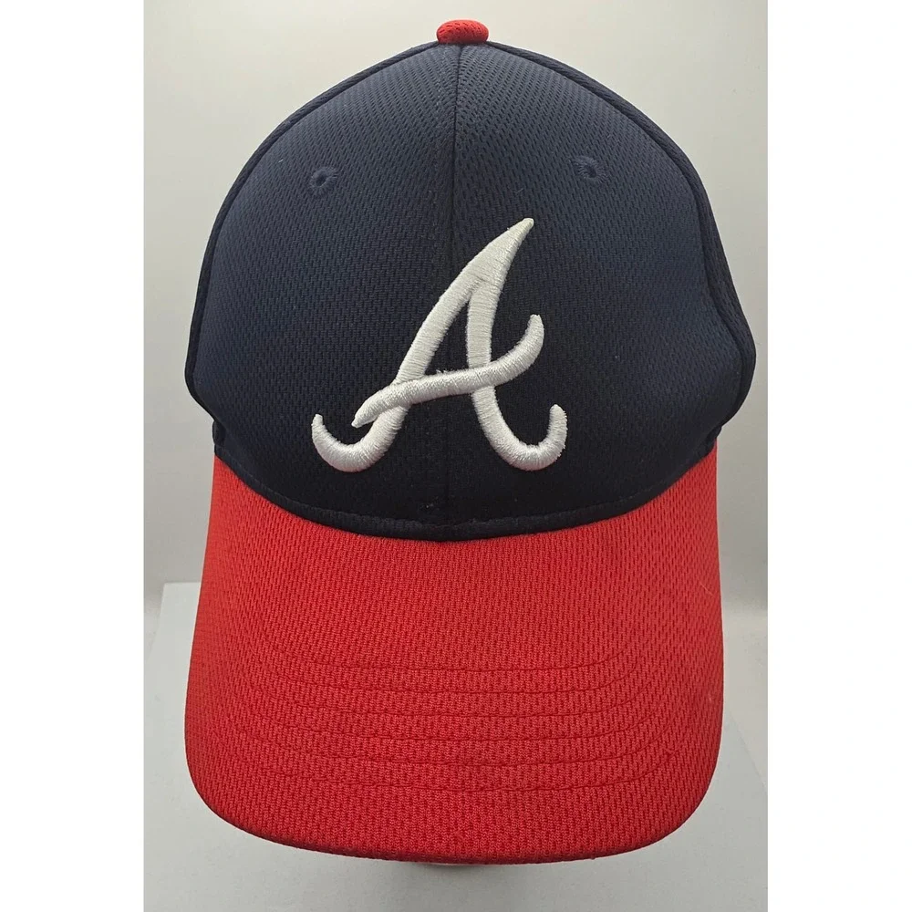 Atlanta Braves Youth OC Sports Team MLB Baseball Strapback Blue Cap Red Brim Hat